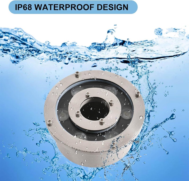 RSN LED Fountain Light LED Underwater Pond Lights Warm White DC12V IP68 Waterproof Submersible Light for Garden Fountain Pond - Image 5